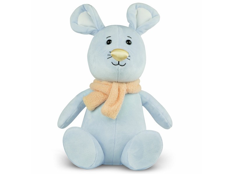 Fényes orrú plüss egér 25 cm — arany orr és sál