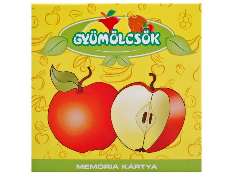 Gyümölcsök memória kártyalapok