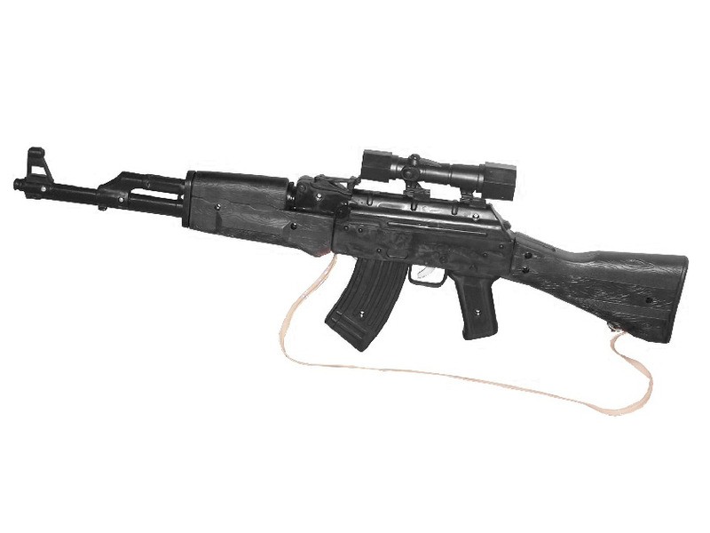 Kommandós játékpuska hanggal — optikai irányzó