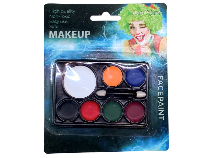 Arcfesték 7 darabos készlet ecsettel — színes arcfestés