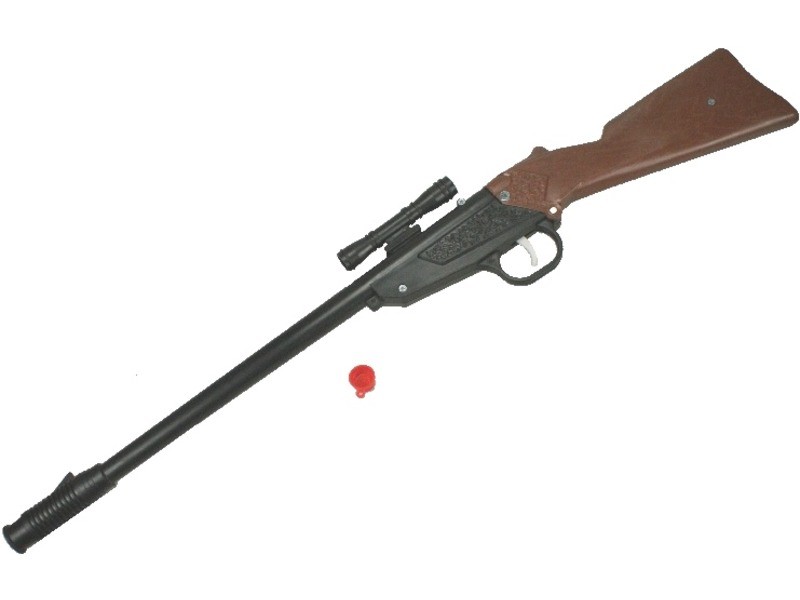 Játék vadászpuska, fekete, optikai irányzékkal