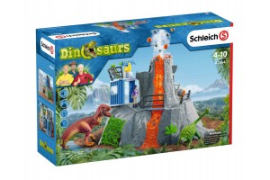 Schleich vulkánexpedició LED-es játék dinoszauruszokkal