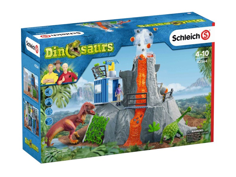 Schleich vulkánexpedició LED-es játék dinoszauruszokkal