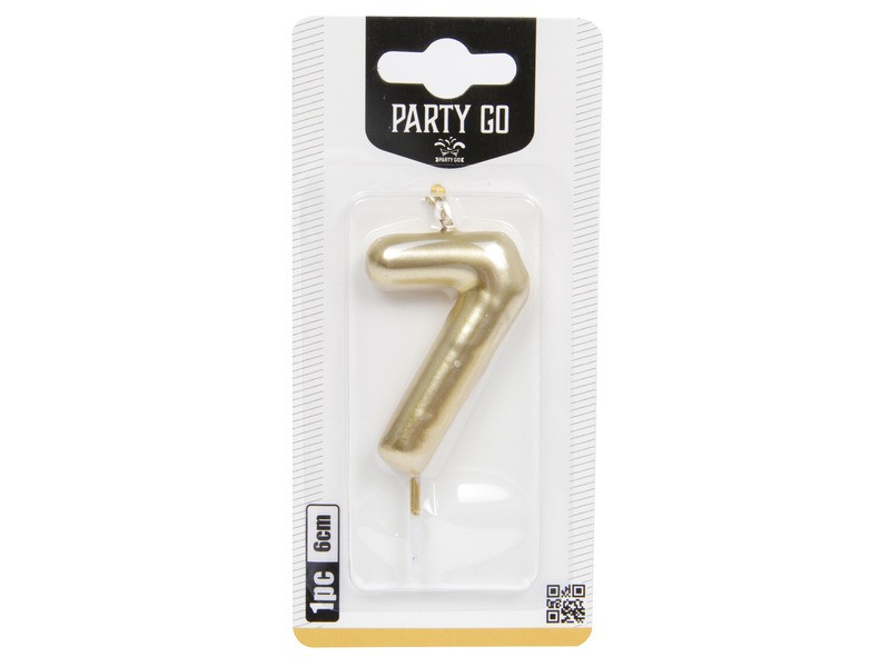 Arany számgyertya 7, 6 cm