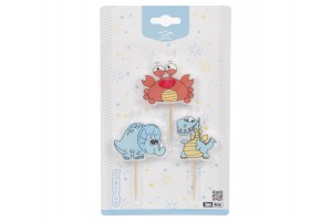 Állatos tortagyertya szett 3 db, 9 cm