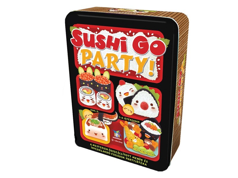 Sushi Go Party társasjáték - doboz és kártyák