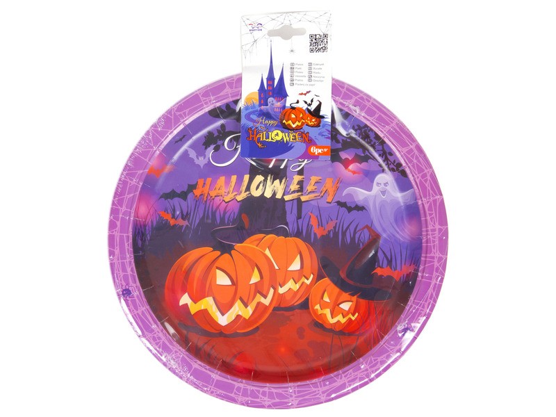 Halloween papír tányér 23 cm — 6 db csomag