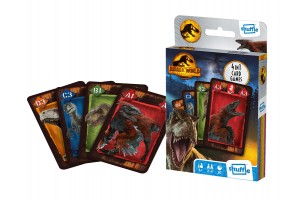 Jurassic World 4 az 1-ben játékkártya – dinoszaurusz képekkel