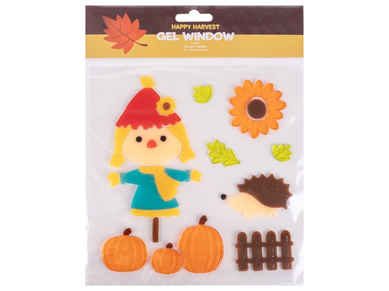 Ablakzselé: madárijesztő, sün és tök