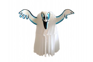 Szellem lampion 25cm — papír halloween dekoráció