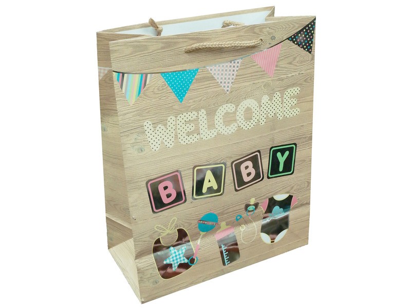 Welcome Baby papírtasak 26x32 cm