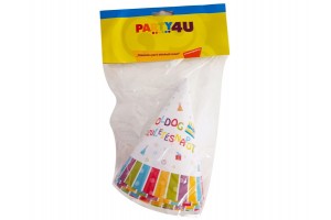 Zászlós Boldog Születésnapot papírcsákók 6 db