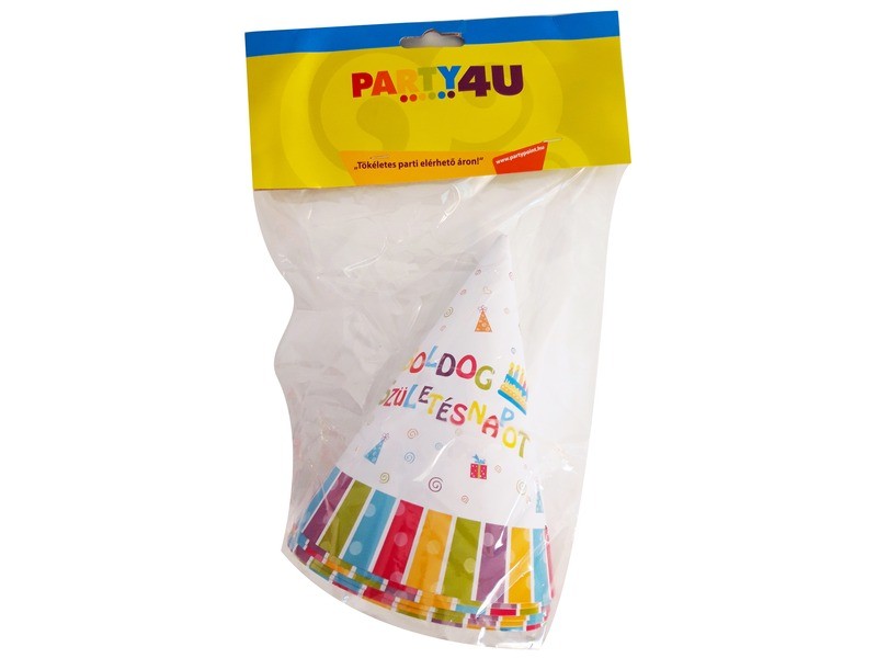 Zászlós Boldog Születésnapot papírcsákók 6 db