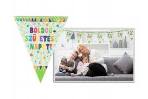 Boldog szülinapot zászlófüzér 3,6 m