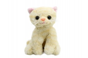 Cica ülő plüssfigura, 14 cm - többféle színek