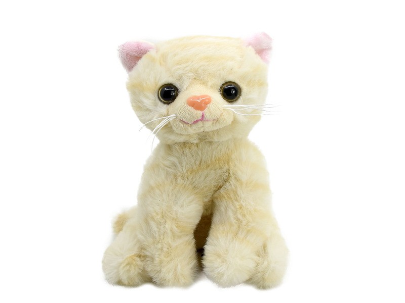 Cica ülő plüssfigura, 14 cm - többféle színek