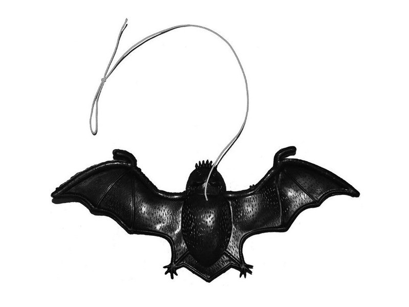 Fekete függeszthető denevérek - 6 db, 15 cm