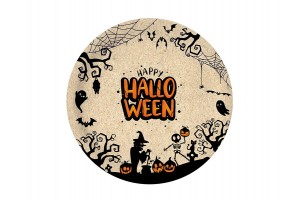 Halloween mintás natúr tányér 23 cm, 6 db