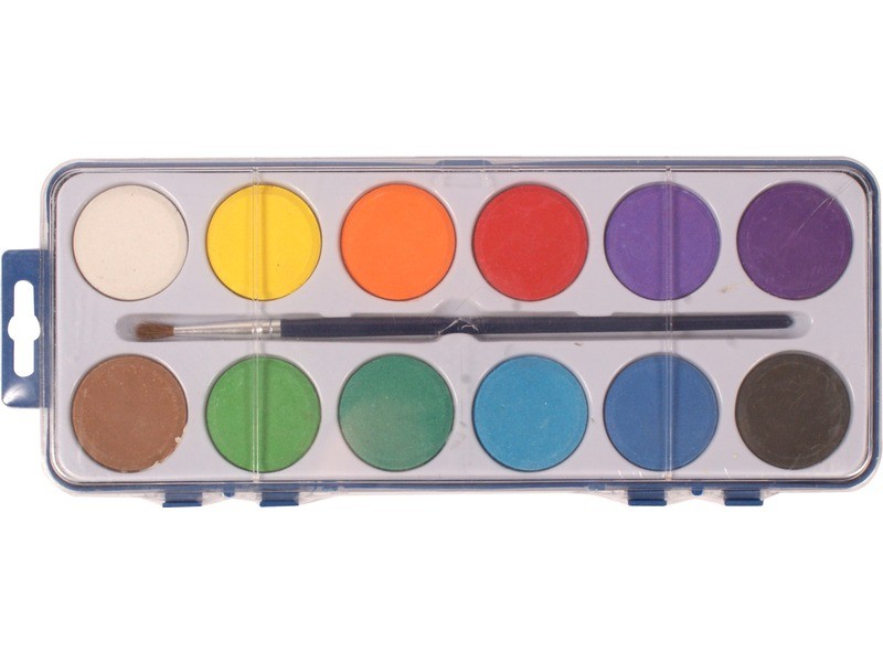 Vízfesték készlet 12 színnel és ecsettel