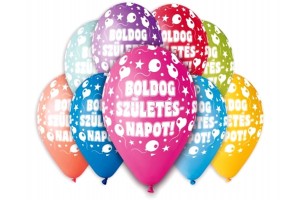 Boldog Születésnapot 30 cm lufik - 10 db
