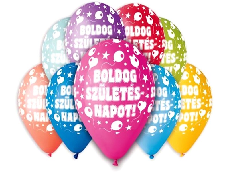 Boldog Születésnapot 30 cm lufik - 10 db