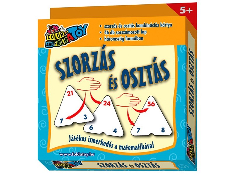 Szorzás és osztás kombinációs kártya - háromszög játéklap