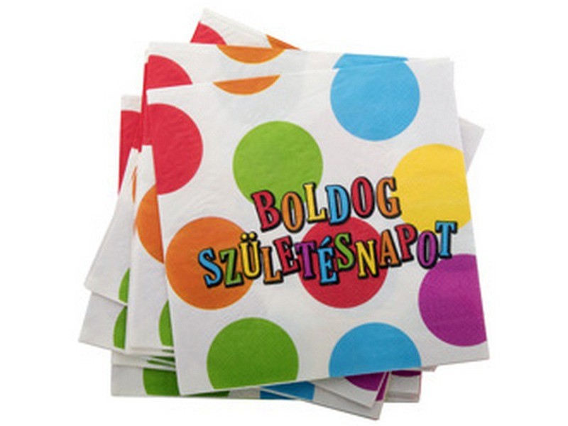 Boldog születésnapot papírszalvéta 16 db, 33 cm