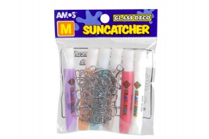 Glass Deco üvegfesték készlet — 6 szín, 3 sablon