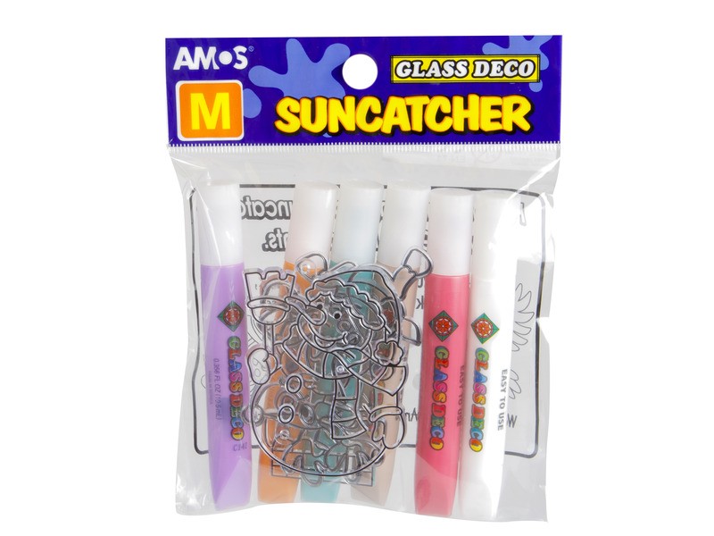 Glass Deco üvegfesték készlet — 6 szín, 3 sablon