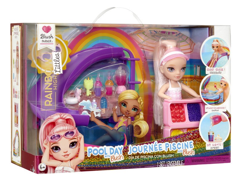 Színes Rainbow High játékszett medencével