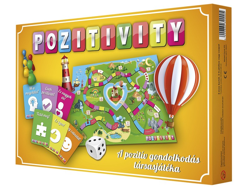Pozitivity társasjáték — tábla és kártyák