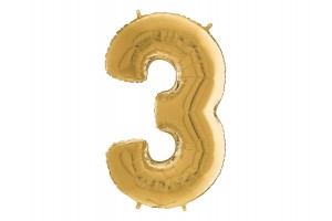 Arany 65 cm héliumos fólia lufi – 3-as szám