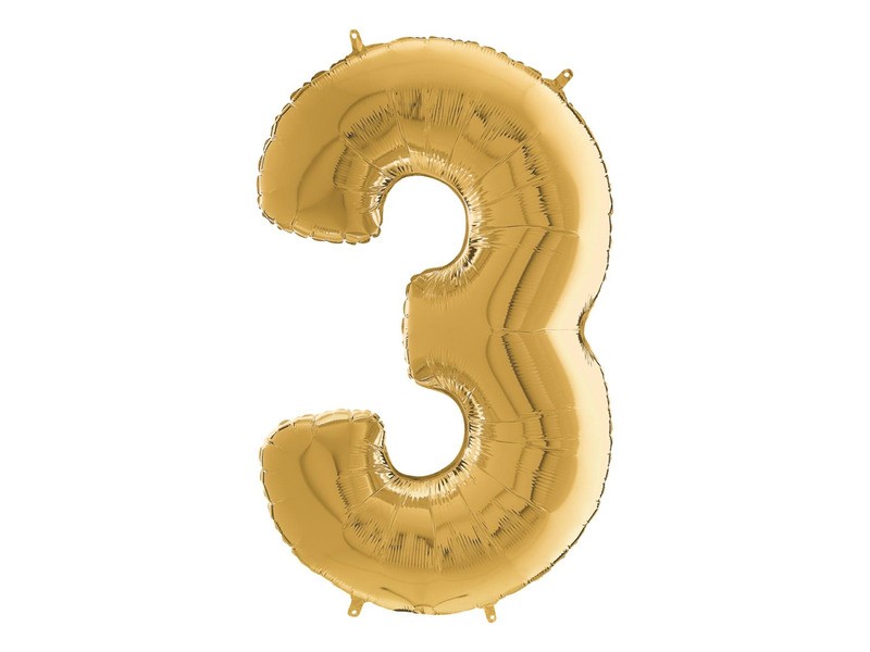 Arany 65 cm héliumos fólia lufi – 3-as szám
