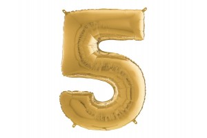 Arany 5-ös héliumos fólia lufi 65 cm