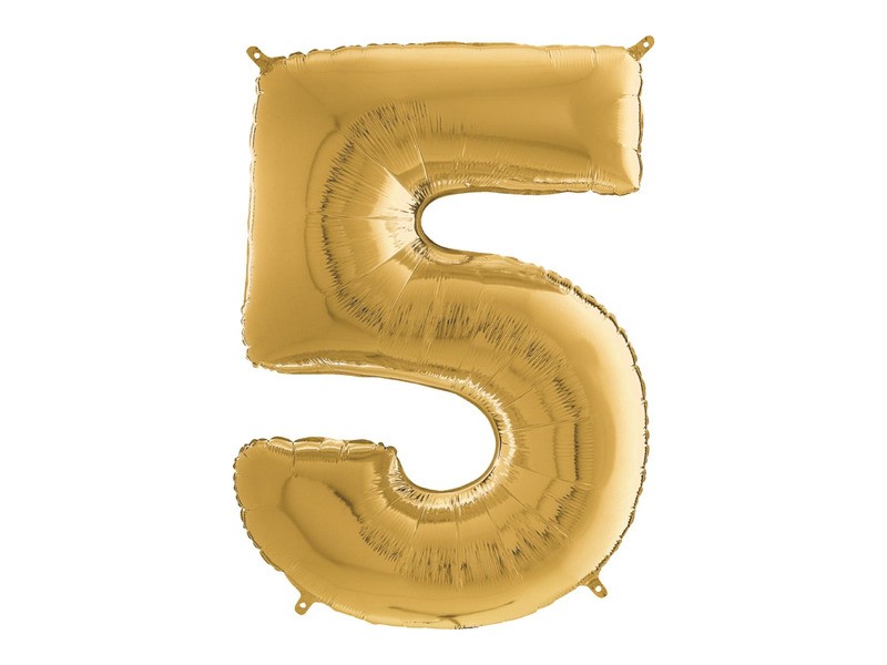 Arany 5-ös héliumos fólia lufi 65 cm