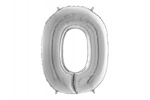 Ezüst héliumos fólia lufi (0), 65 cm