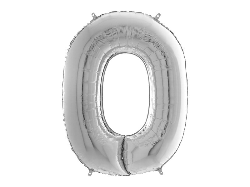 Ezüst héliumos fólia lufi (0), 65 cm