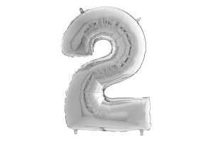 Héliumos ezüst fólia lufi 2, 65 cm