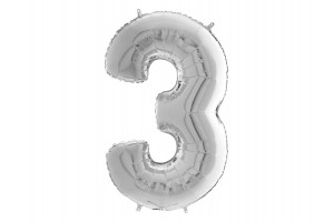 Ezüst 65 cm héliumos fólia lufi - 3-as szám