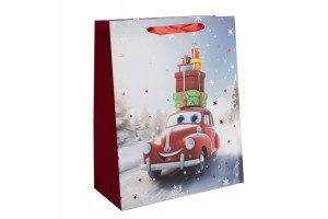 Piros papírtasak autómintával 18x23 cm