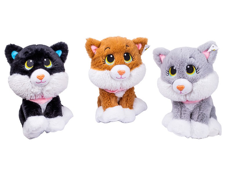 Ülő cica plüss – többféle színben