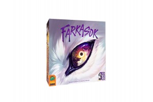 Farkasok társasjáték doboz és játékelemek