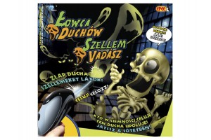 Szellemvadász társasjáték - mozgó koponya és pisztoly