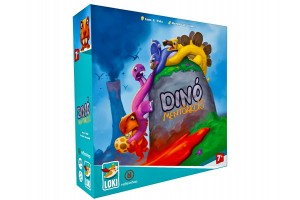 Dinó mentőakció társasjáték doboz és figurák
