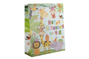 Szülinapos állatos papírtasak 18x23 cm