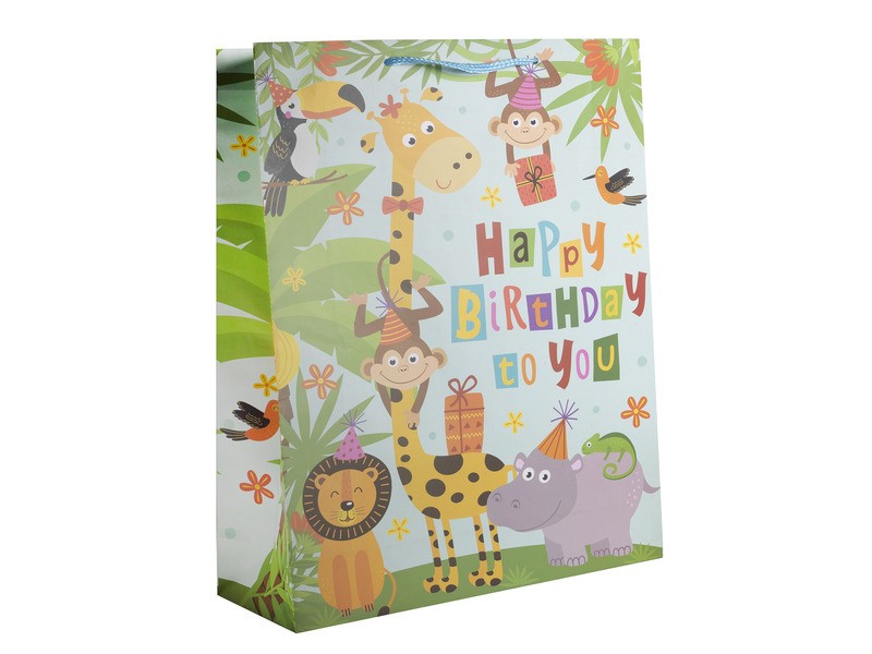 Szülinapos állatos papírtasak 33×46 cm