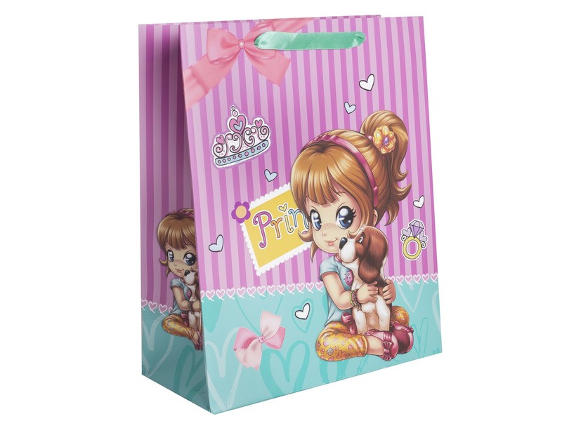 Papírtasak lány kutyával 18×23 cm