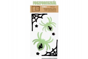 Ablakzselé Halloween pók és háló