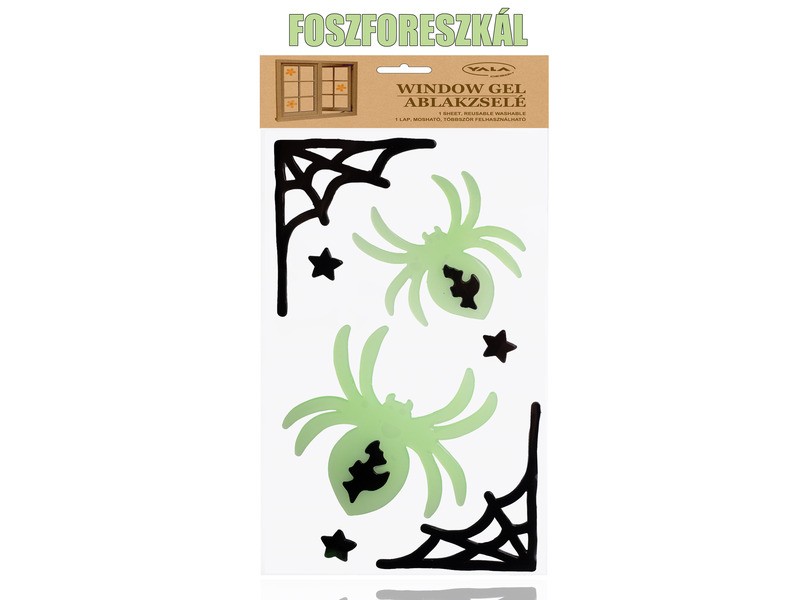 Ablakzselé Halloween pók és háló