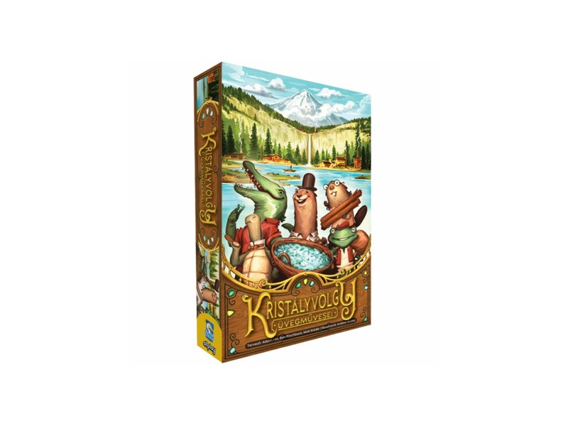 Kristályvölgy üvegművesei társasjáték — doboz és kavicsok
